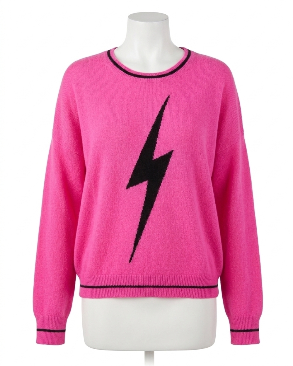 NEW BRODIE CASHMERE electric crewneck sweater in diva pink
